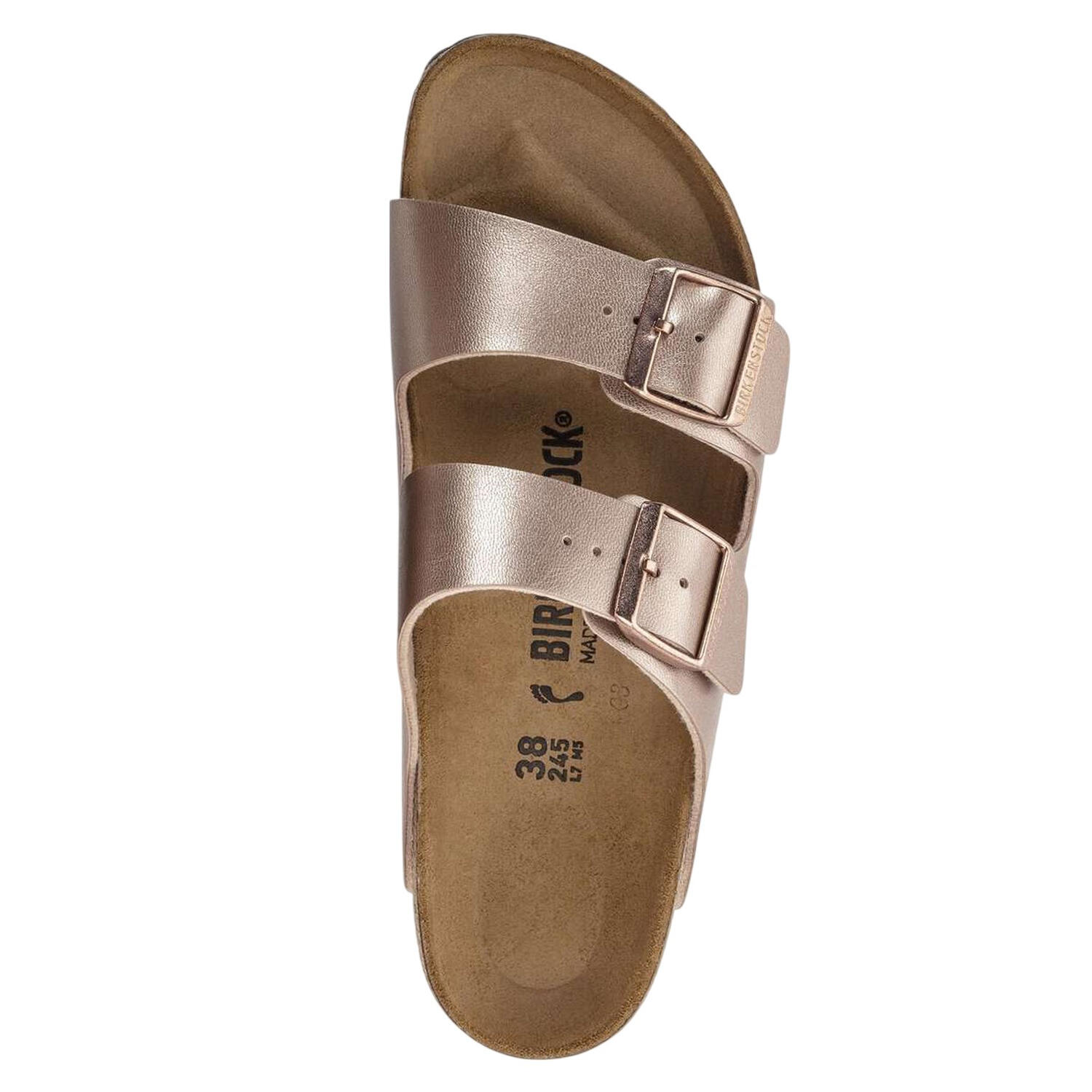 Dames Arizona Metallic Detail Suede Sandalen (Gouden) 4/6