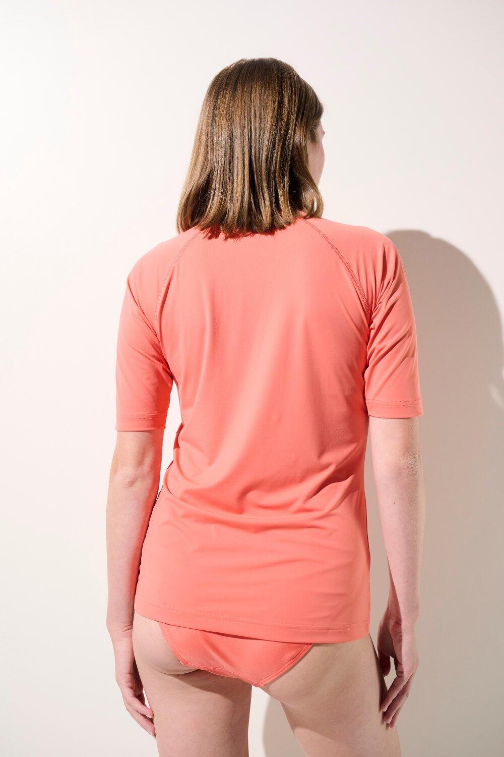 T-shirt de bain anti-UV Femme Rose Manches Courtes, Malibu, UPF 50+ 4/6