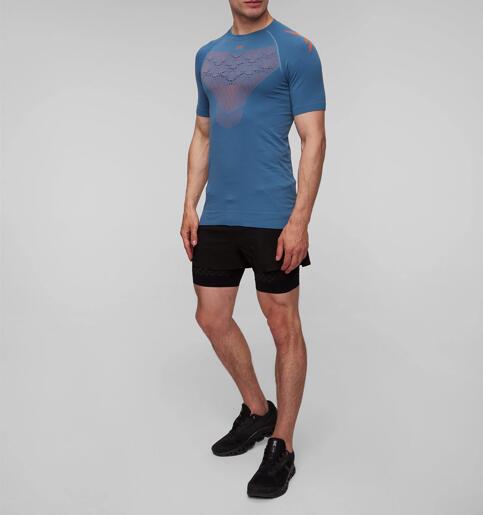 Koszulka biegowa męska X-Bionic Twyce Run Shirt SS Blue Orange 2/5
