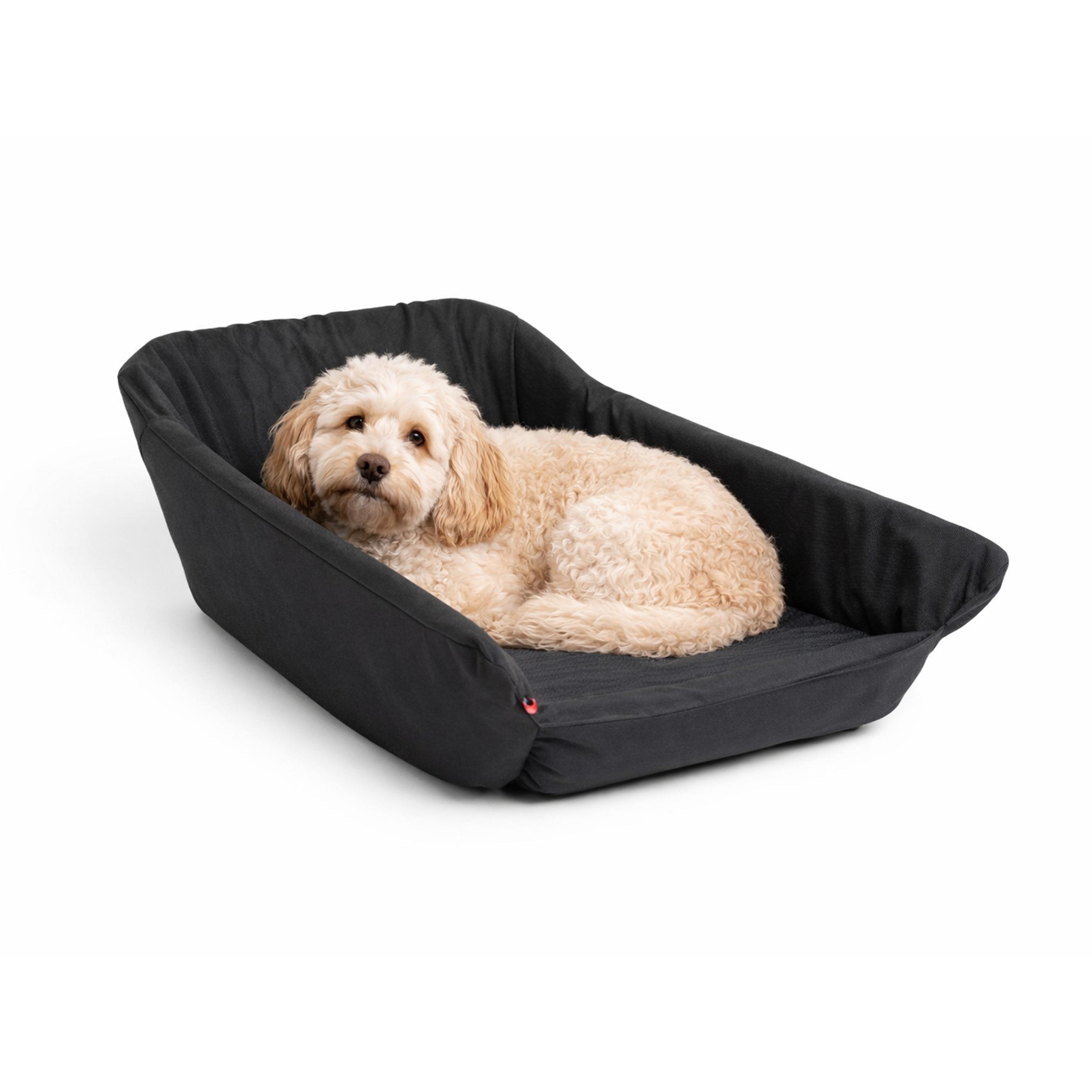 Lit pour chien remorque vélo Milou – Panier confortable noir lavable 2/3