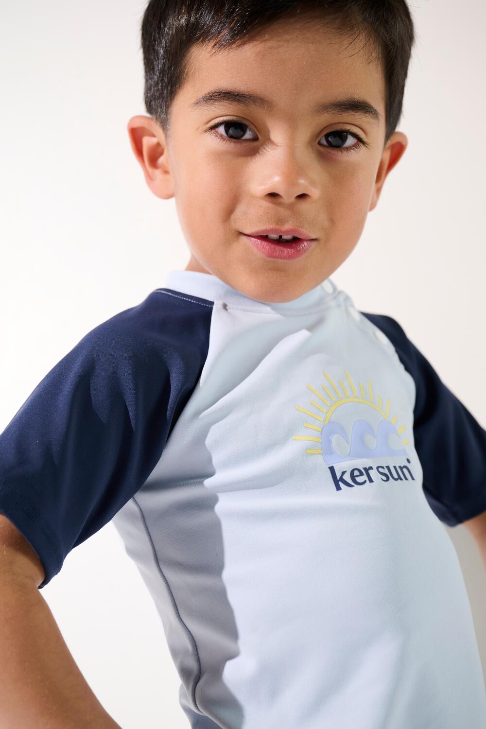 T-shirt de bain anti-UV manches courtes Enfant (2-4 ans) Bleu, Samoa 7/7