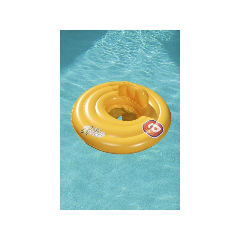 Colac gonflabil inot bebelusi, tip scaun, perna de sustinere, 69 cm, galben