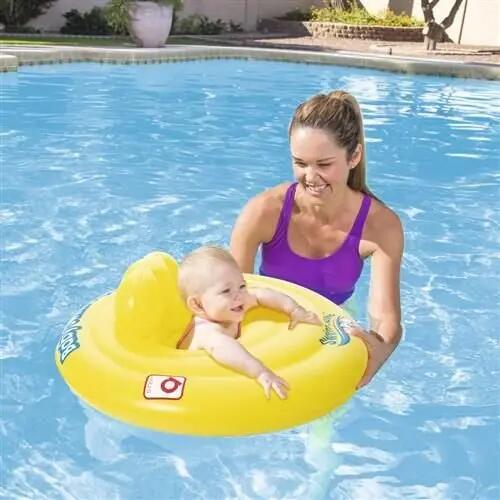 Colac gonflabil inot bebelusi, tip scaun, perna de sustinere, 69 cm, galben 4/7