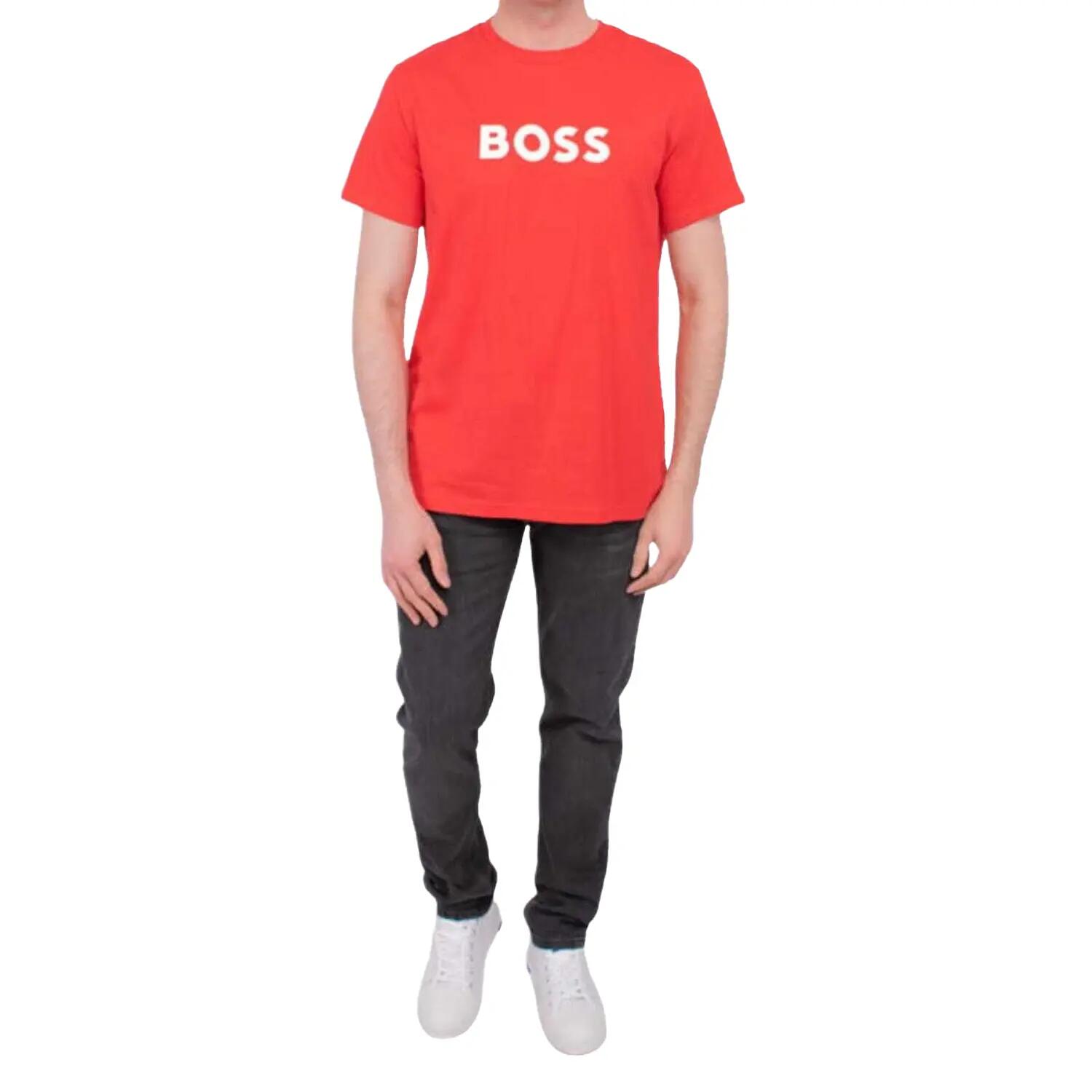 Maglietta Logo Uomo Boss Rosso 4/4