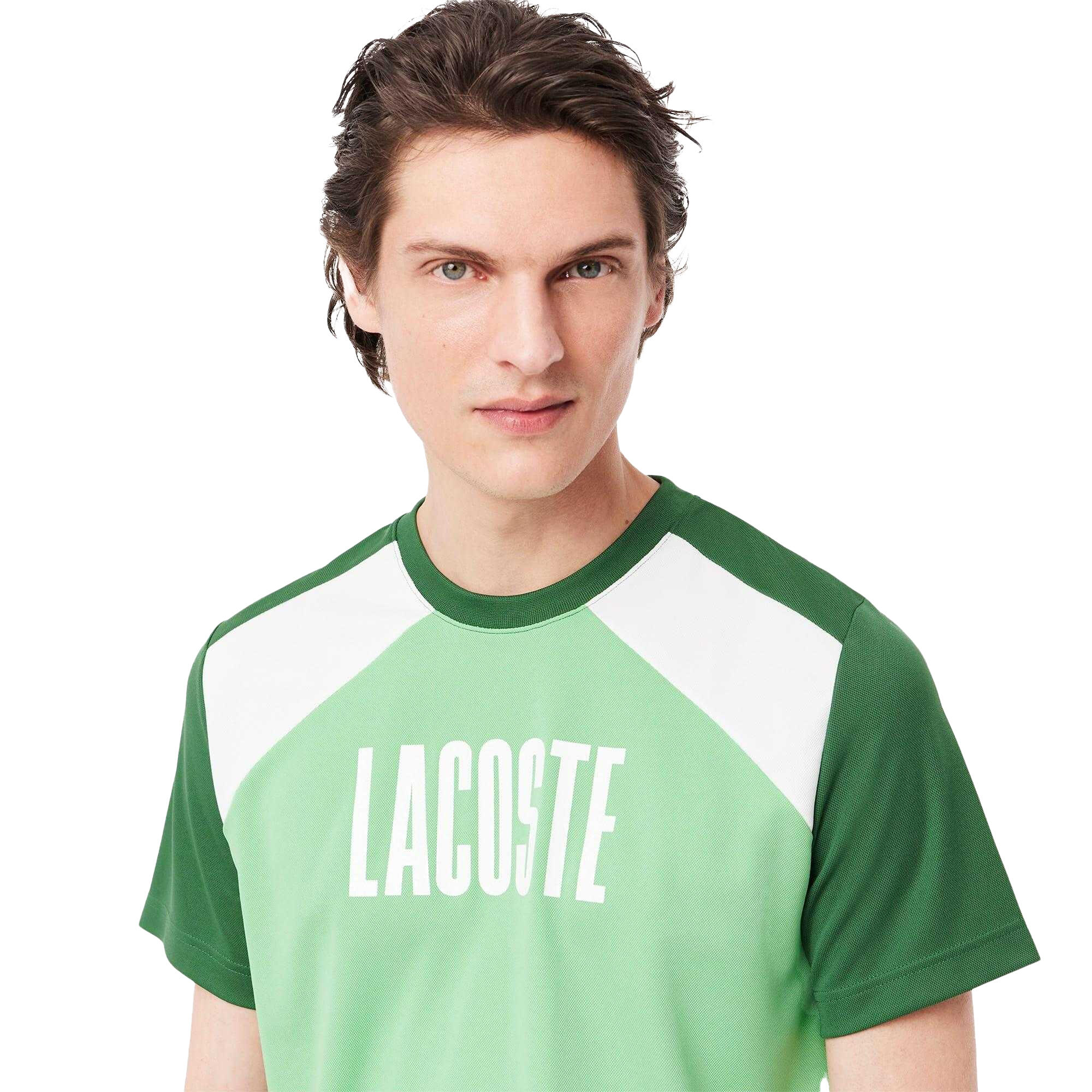 Maglietta Blocchi Di Colore Uomo Lacoste Verde 3/4