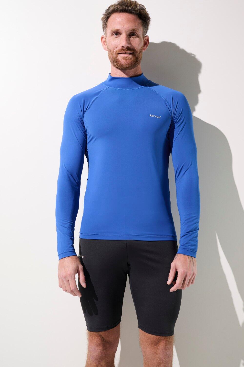 T-shirt de bain anti-UV Homme Bleu Riviera, Malibu, UPF 50+ 2/6