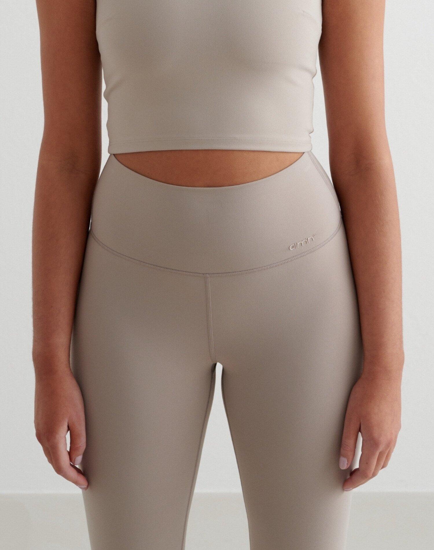 Mallas Mujer Cintura Alta Evacua el Sudor squat proof Sense Tall Beige 3/4