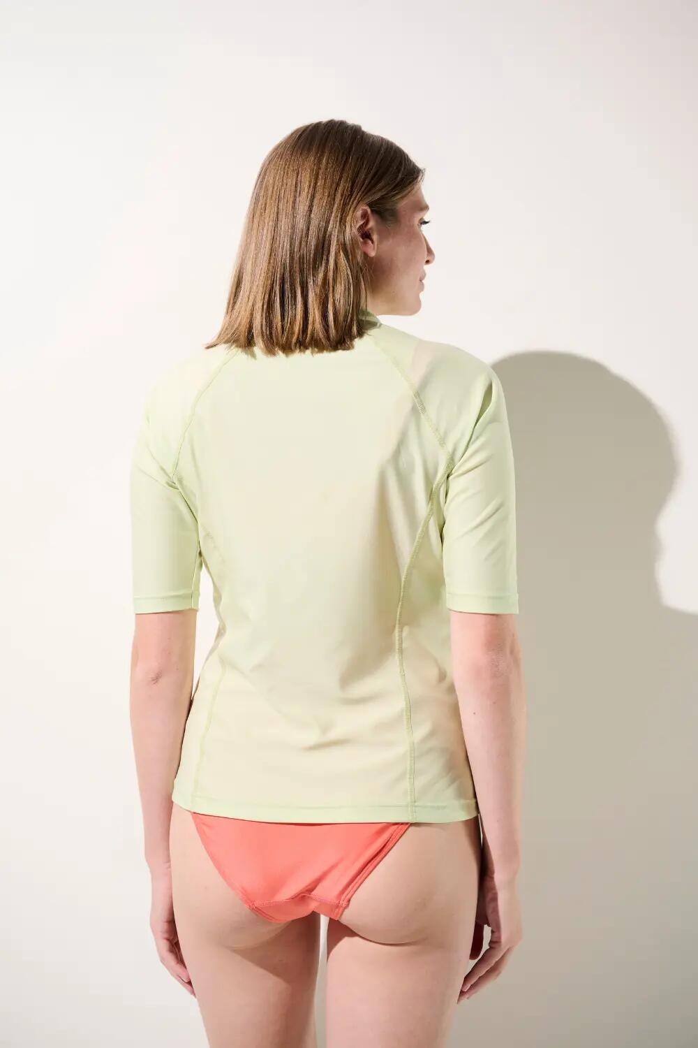 Veste de bain manches courtes anti-UV Femme Vert, Malta, UPF 50+ 6/7