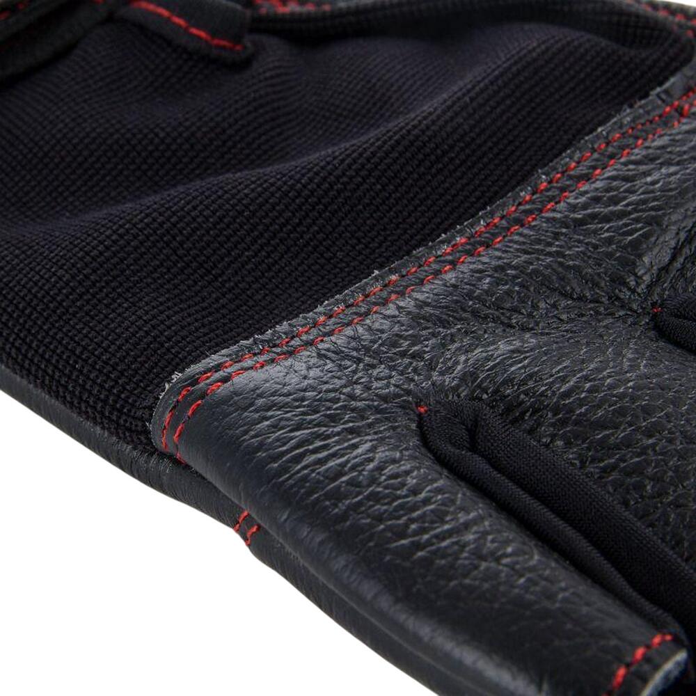 Guantes de Musculación de Cuero para Adultos Unisex Negro 3/6