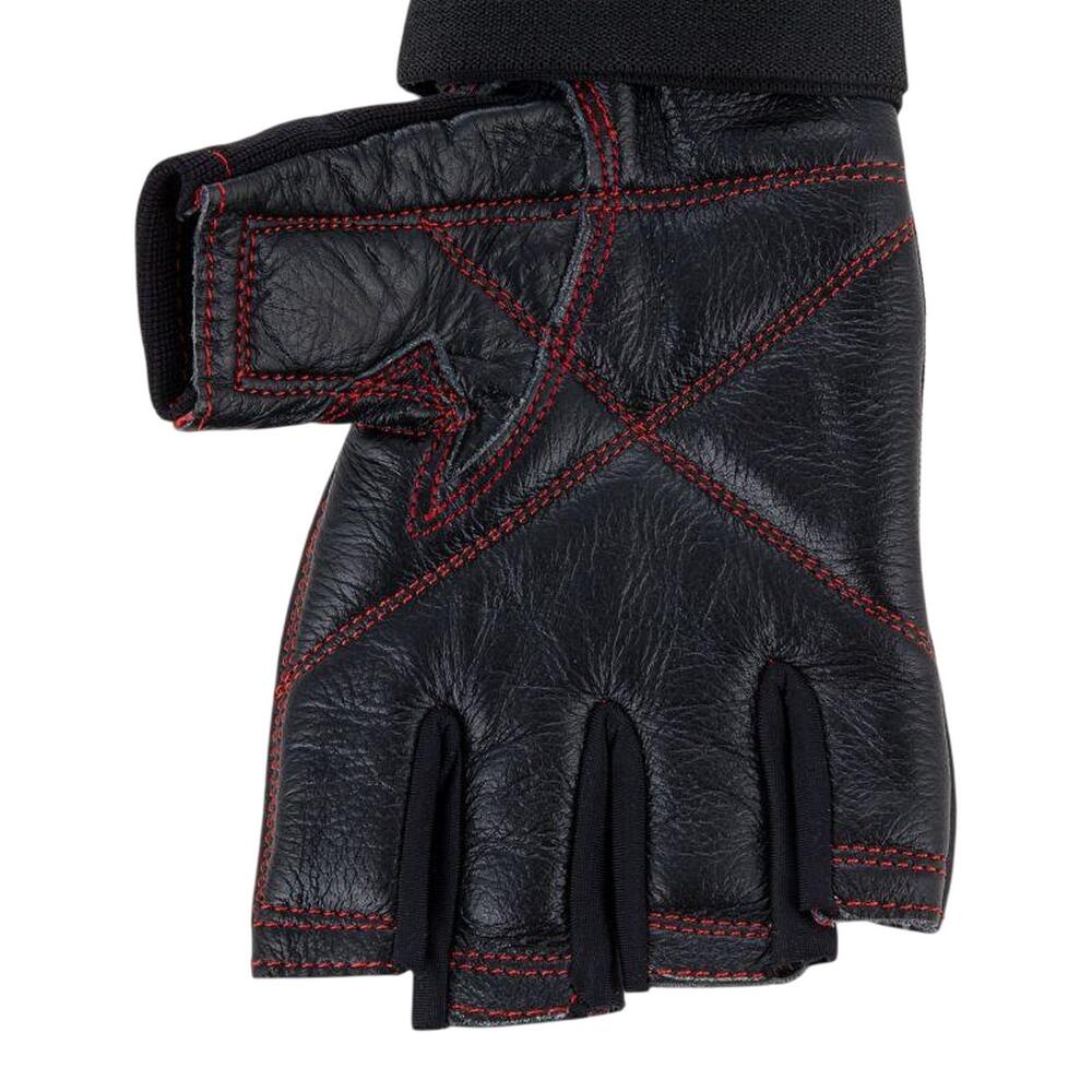 Guantes de Musculación de Cuero para Adultos Unisex Negro 4/6