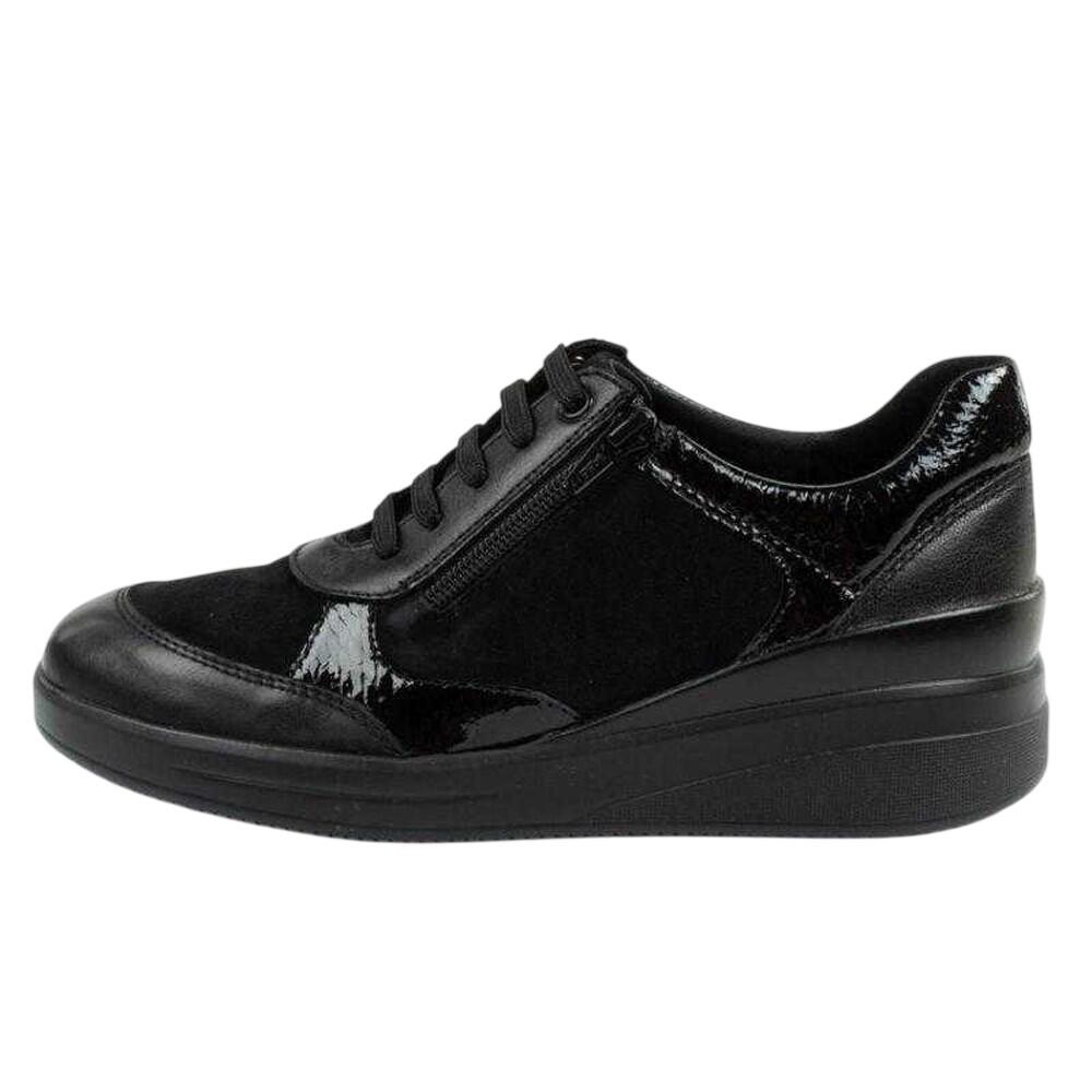 Womens/Ladies Emma Leather Lace Up Trainers 3/4