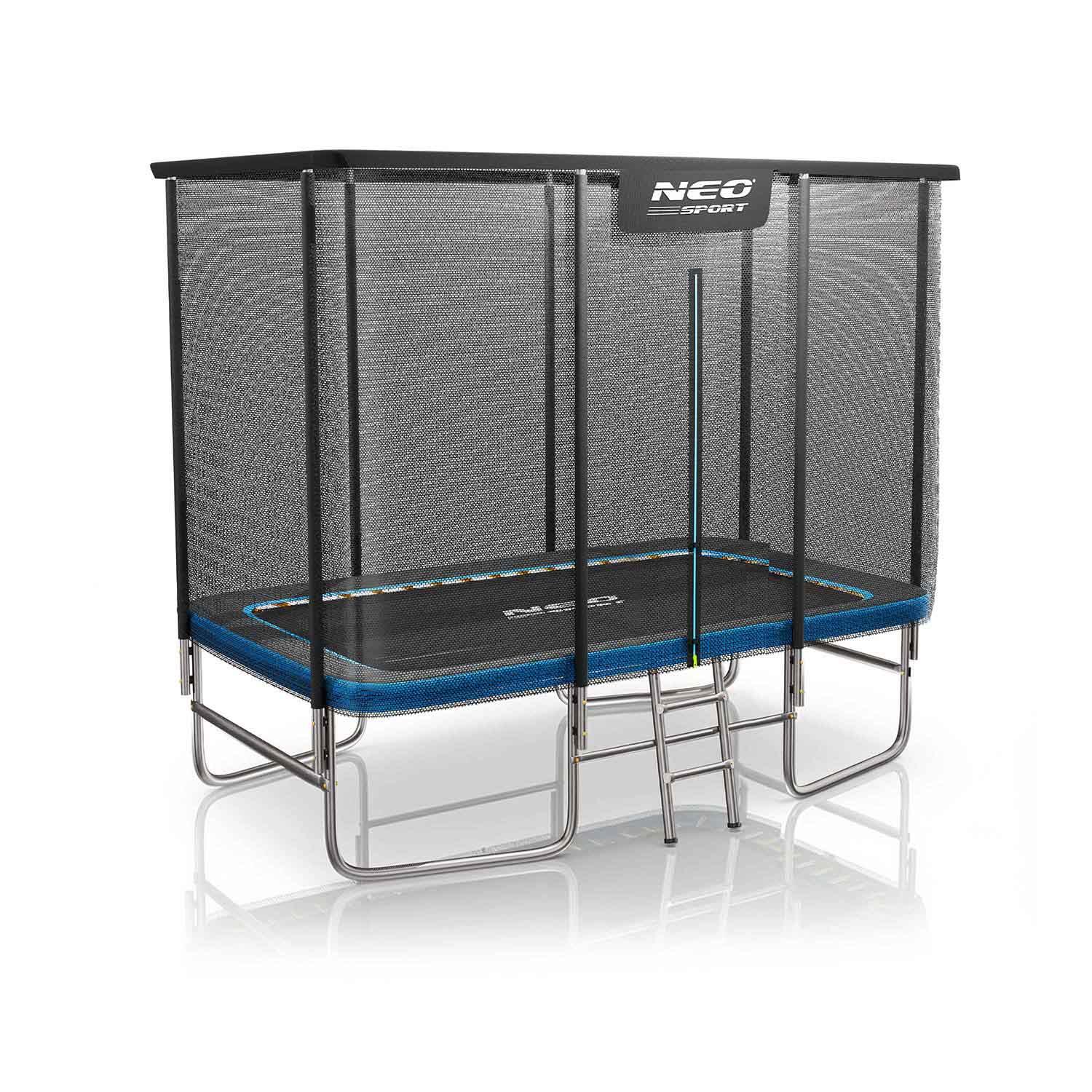 Duża trampolina ogrodowa Neo-sport prostokątna 305x213cm 10x7ft bezpieczna 2/7