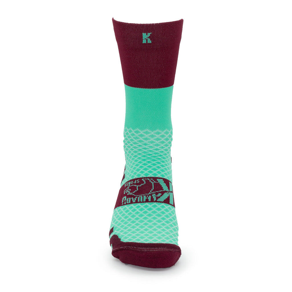 Chaussettes Running Unisexe MARATHON Grenat/Mousse - 2 fils 4/4