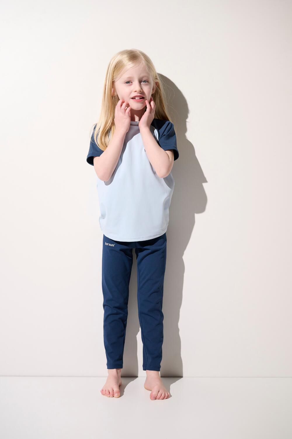 T-shirt de bain anti-UV manches courtes Enfant (5-14 ans) Bleu, Fidji 3/7