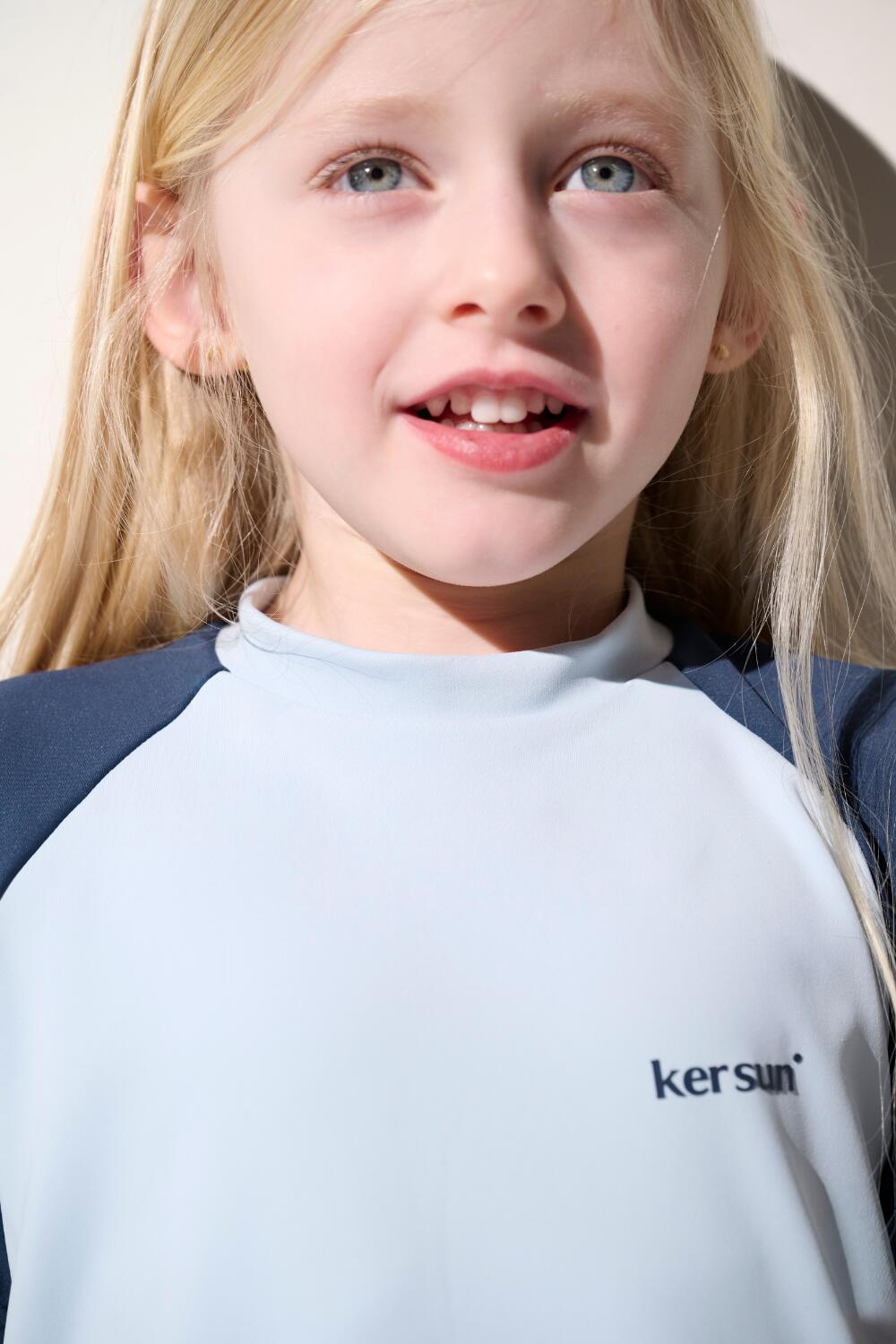 T-shirt de bain anti-UV manches courtes Enfant (5-14 ans) Bleu, Fidji 2/7