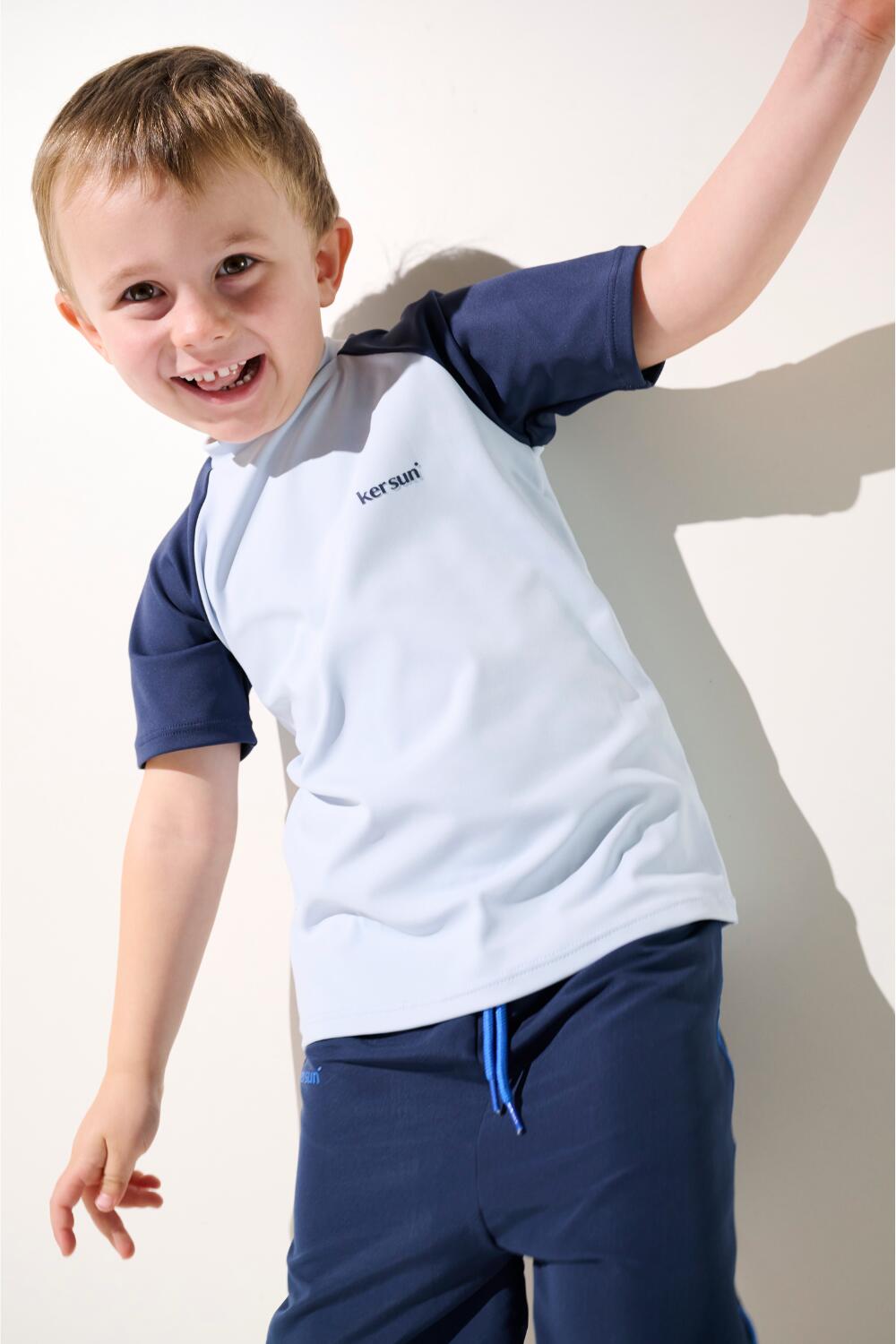 T-shirt de bain anti-UV manches courtes Enfant (5-14 ans) Bleu, Fidji 7/7