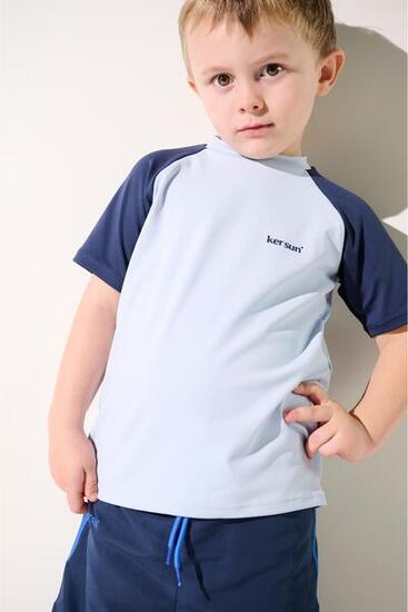 T-shirt de bain anti-UV manches courtes Enfant (5-14 ans) Bleu, Fidji