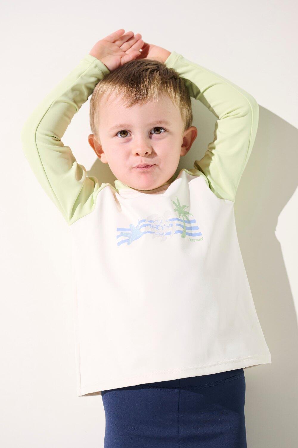T-shirt de bain anti-UV Enfant (5-14 ans) Vert, Fidji, UPF 50+ 2/7