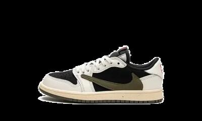 Schoenen - basketbal - kind - air jordan 1 low - olijfgroen/rood