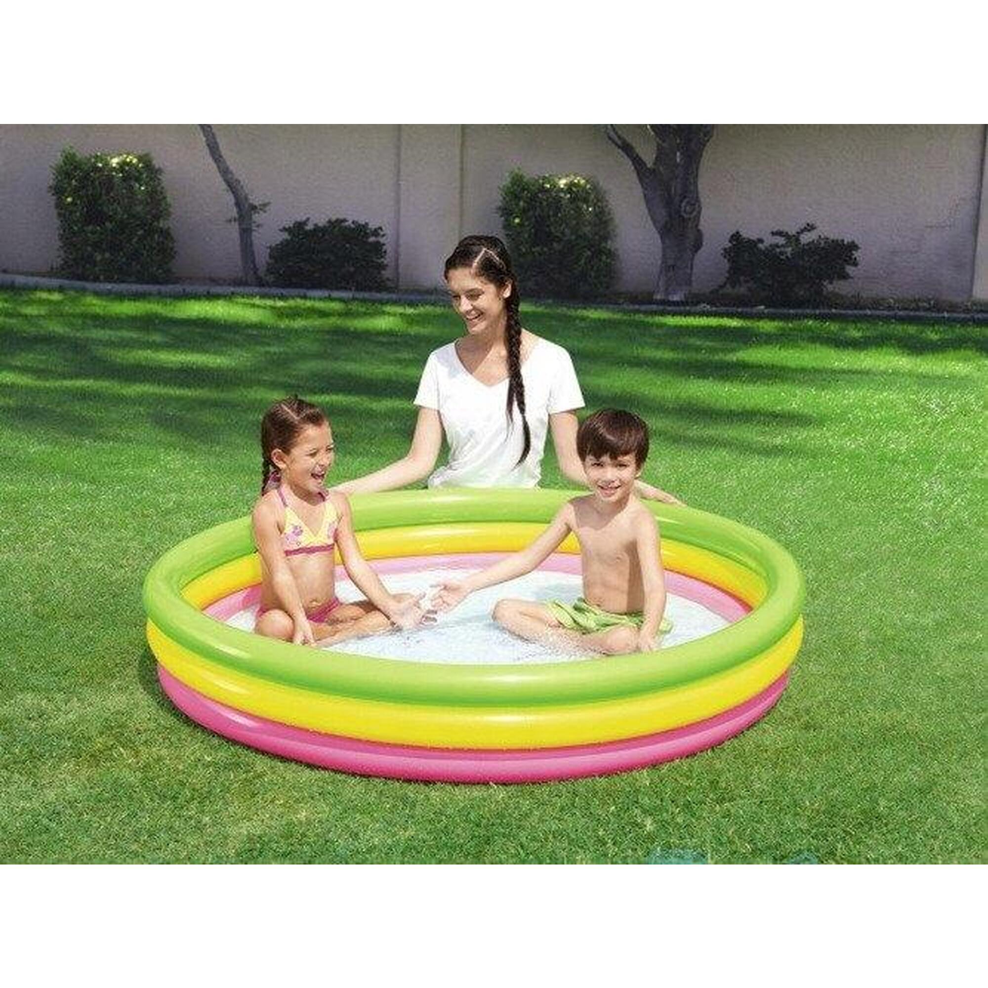 Piscina gonflabila, multicolora, cu inele, dimensiune 152 x 30 cm