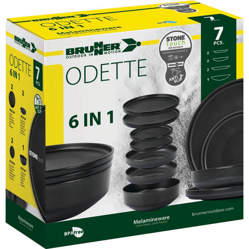 Brunner Odette Double Black 6 in 1 - melamine serviesset (7 delig) 3/5