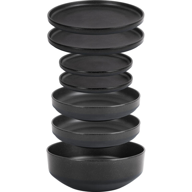 Brunner Odette Double Black 6 in 1 - melamine serviesset (7 delig) 4/5