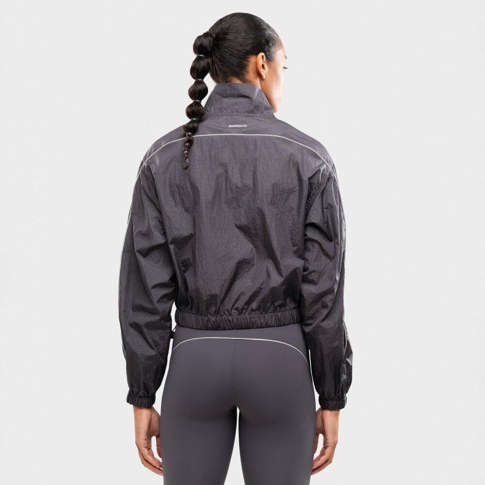 Women Fitness ’s lightweight running jacket Ueno Dark Gray Grey 6/7