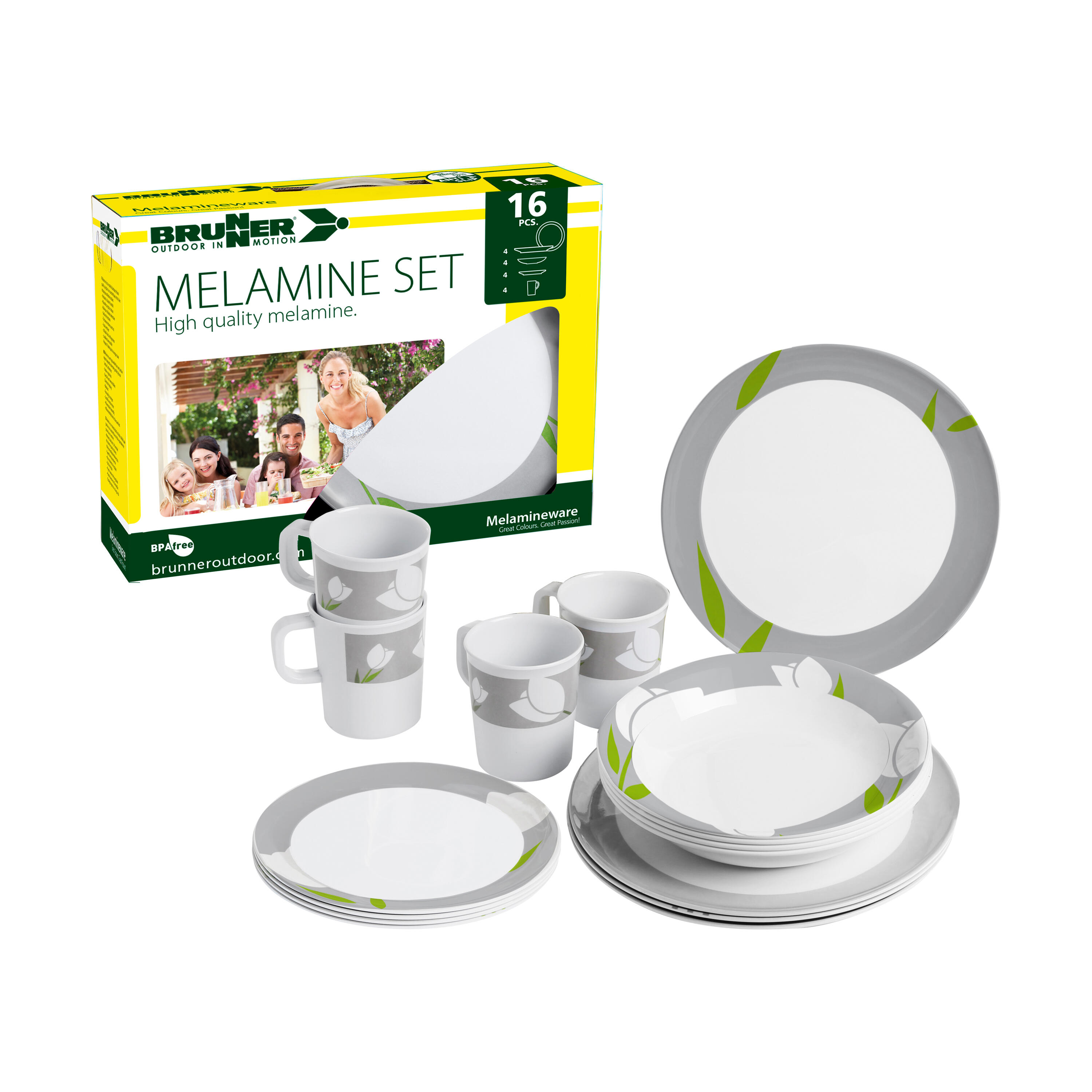 Brunner Tulip set stoviglie 16 pezzi in melamina 1/3