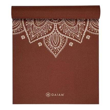 Yogamatte, Zweiseitig, Sonnenuhr Blumen Damen und Herren Rostfarben