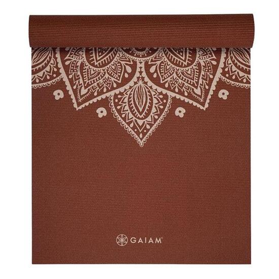 Yogamatte, Zweiseitig, Sonnenuhr Blumen Damen und Herren Rostfarben