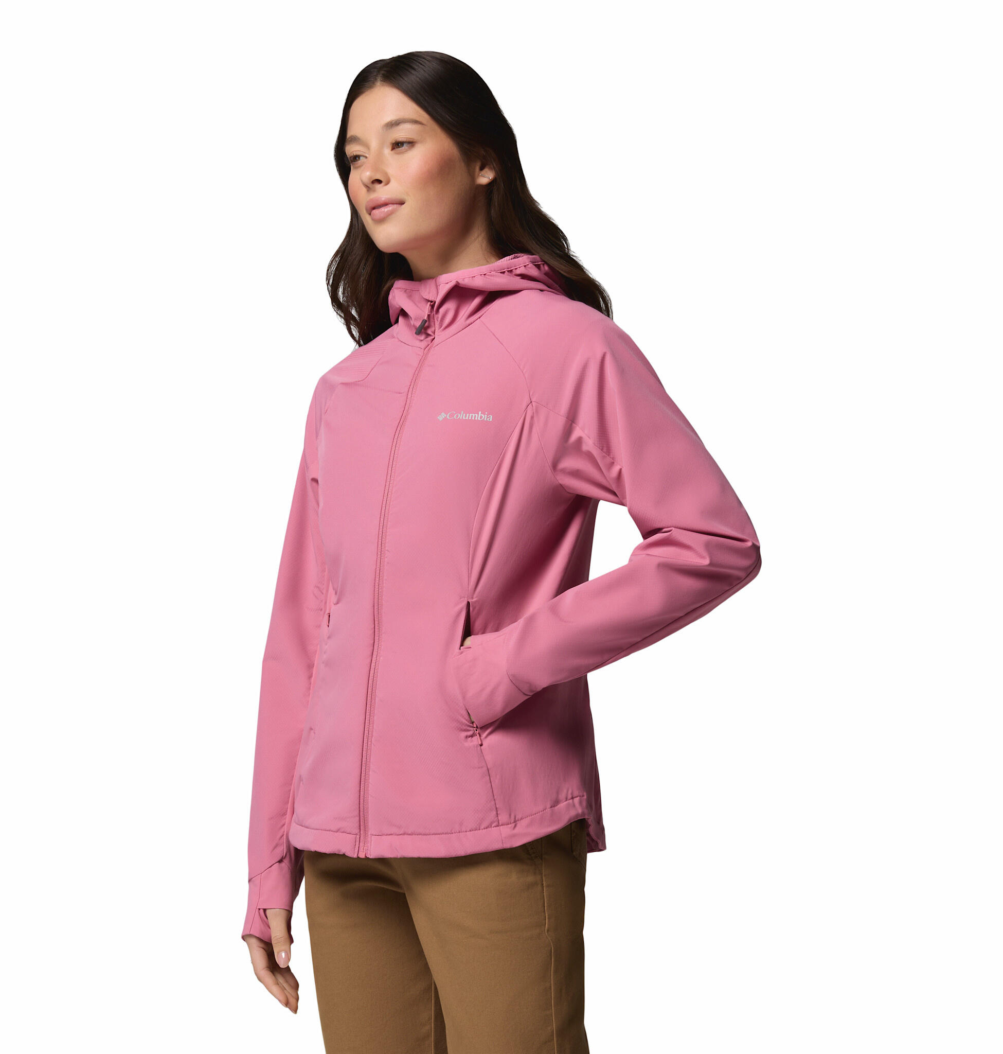Giacca montagna donna Sweet Softshell - rosa 2/8