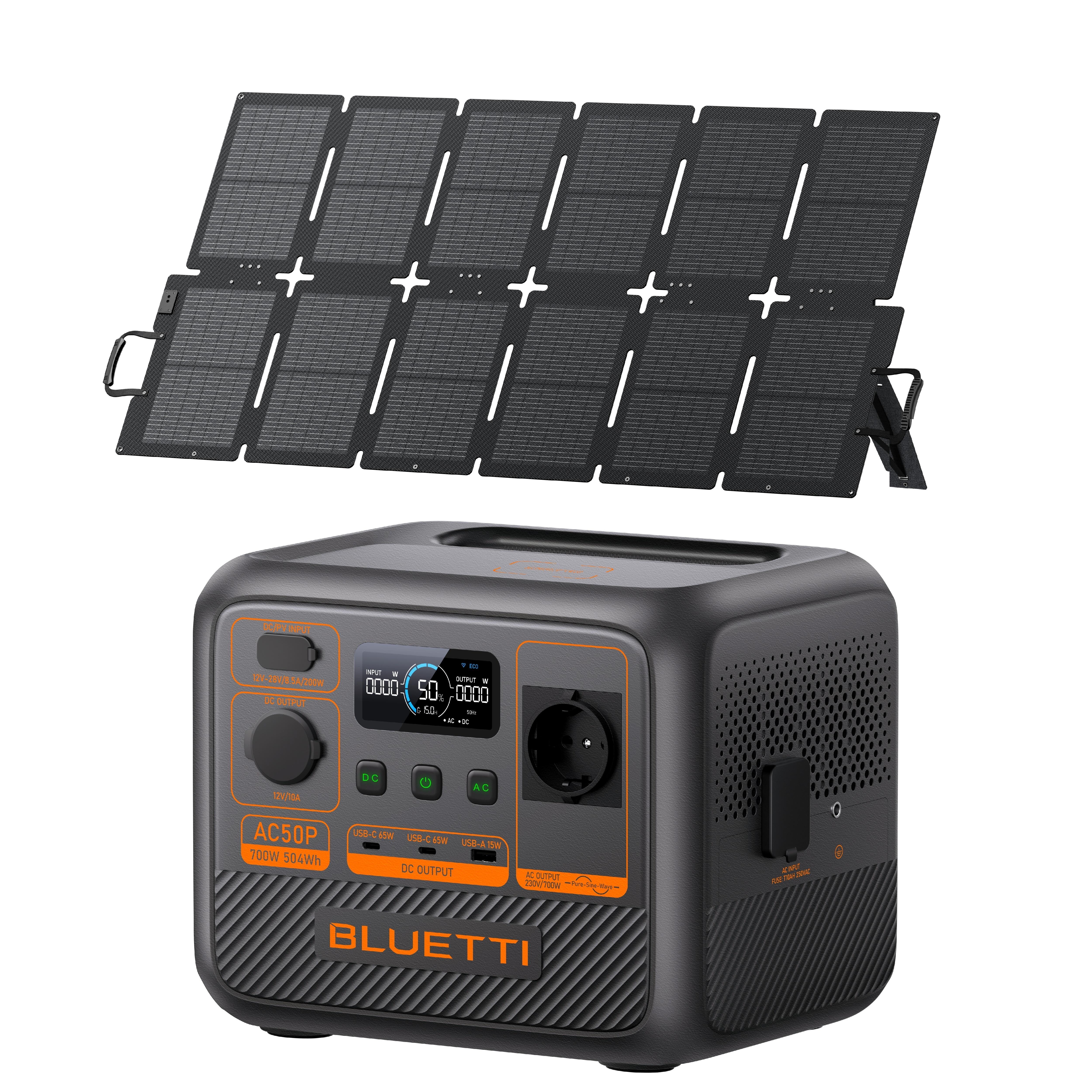 BLUETTI Nabíjecí stanice BLUETTI AC50P Kit se solárním panelem 220 W