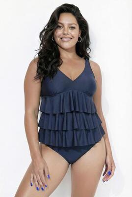 Dames tankini volants zachte cups gerecycled