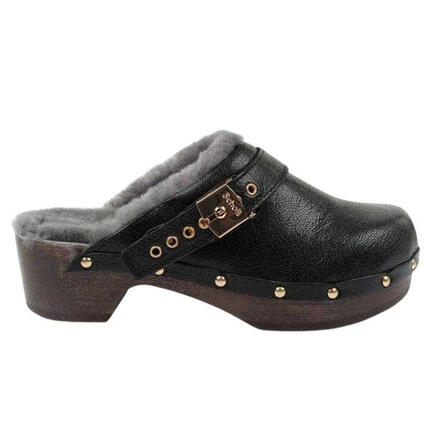 Iconic" Clogs für , Leder Damen Schwarz