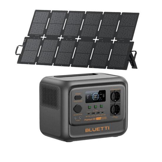 Kit tragbare Powerstation BLUETTI Premium 100 V2 + Solarpanel 220 W (0% MwSt)