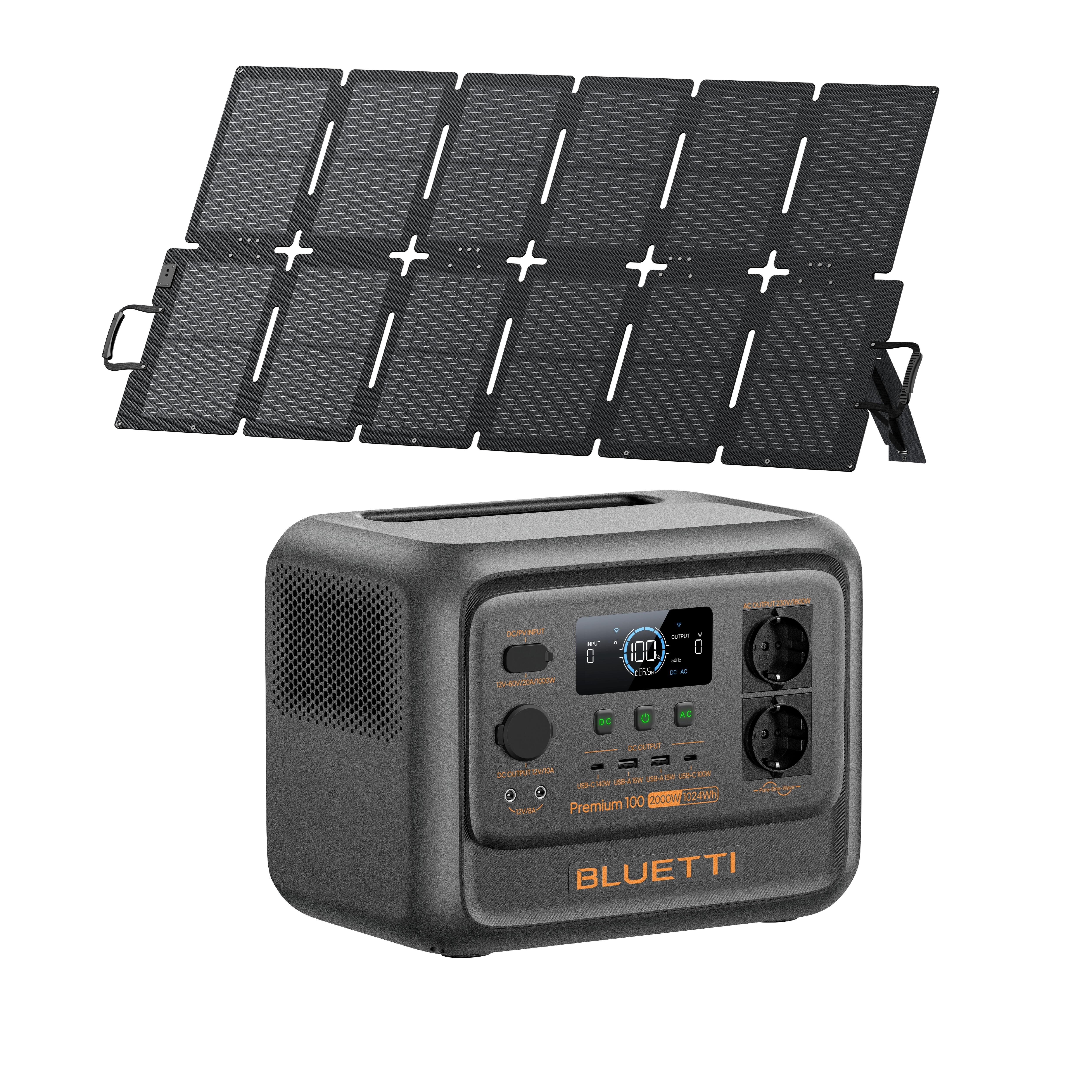 BLUETTI Nabíjecí stanice Powerbanky BLUETTI Premium 100 V Kit s solárním panelem 220 W