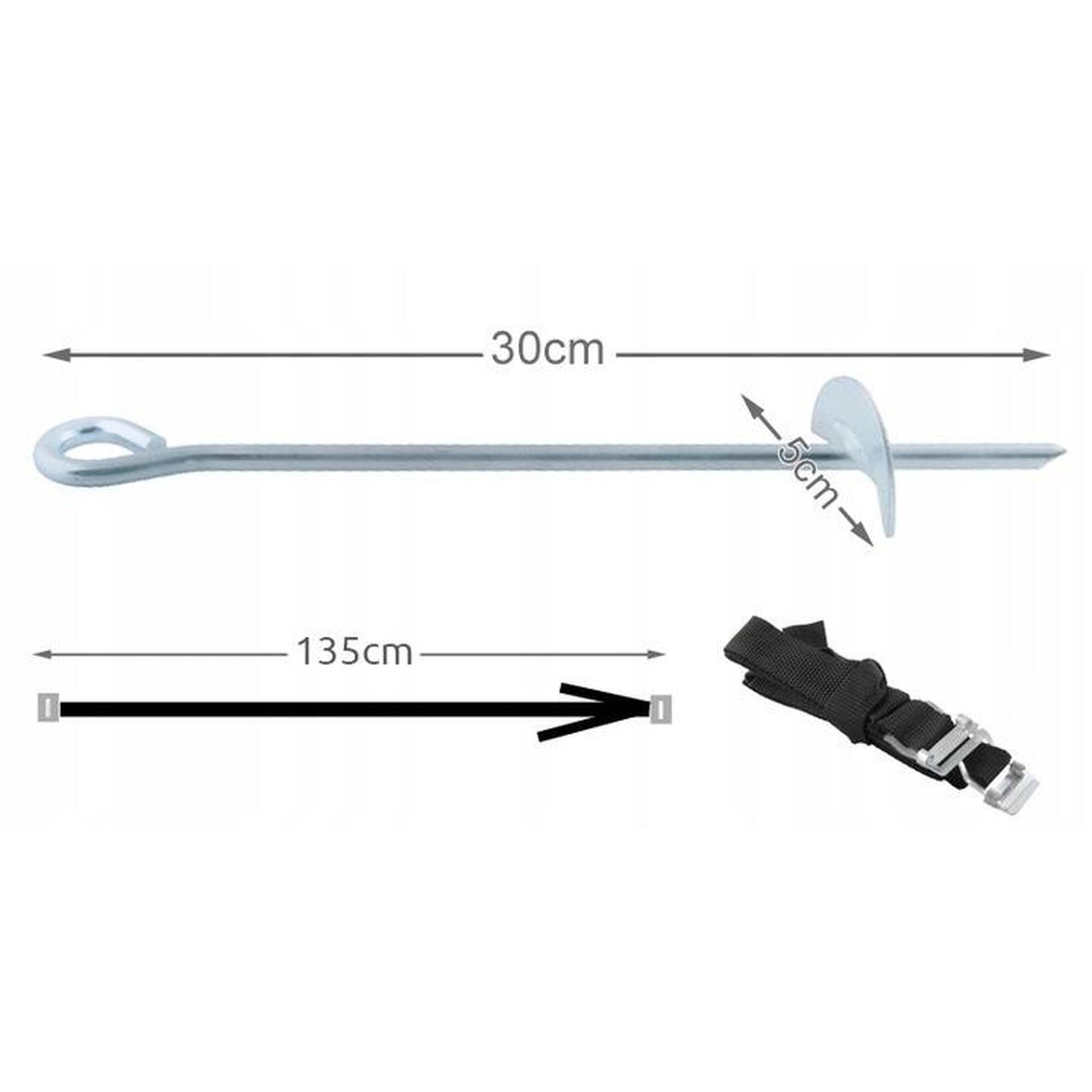 Set 4 ancore pentru fixarea trambulinei, 30 cm, dimensiune centura 135 cm