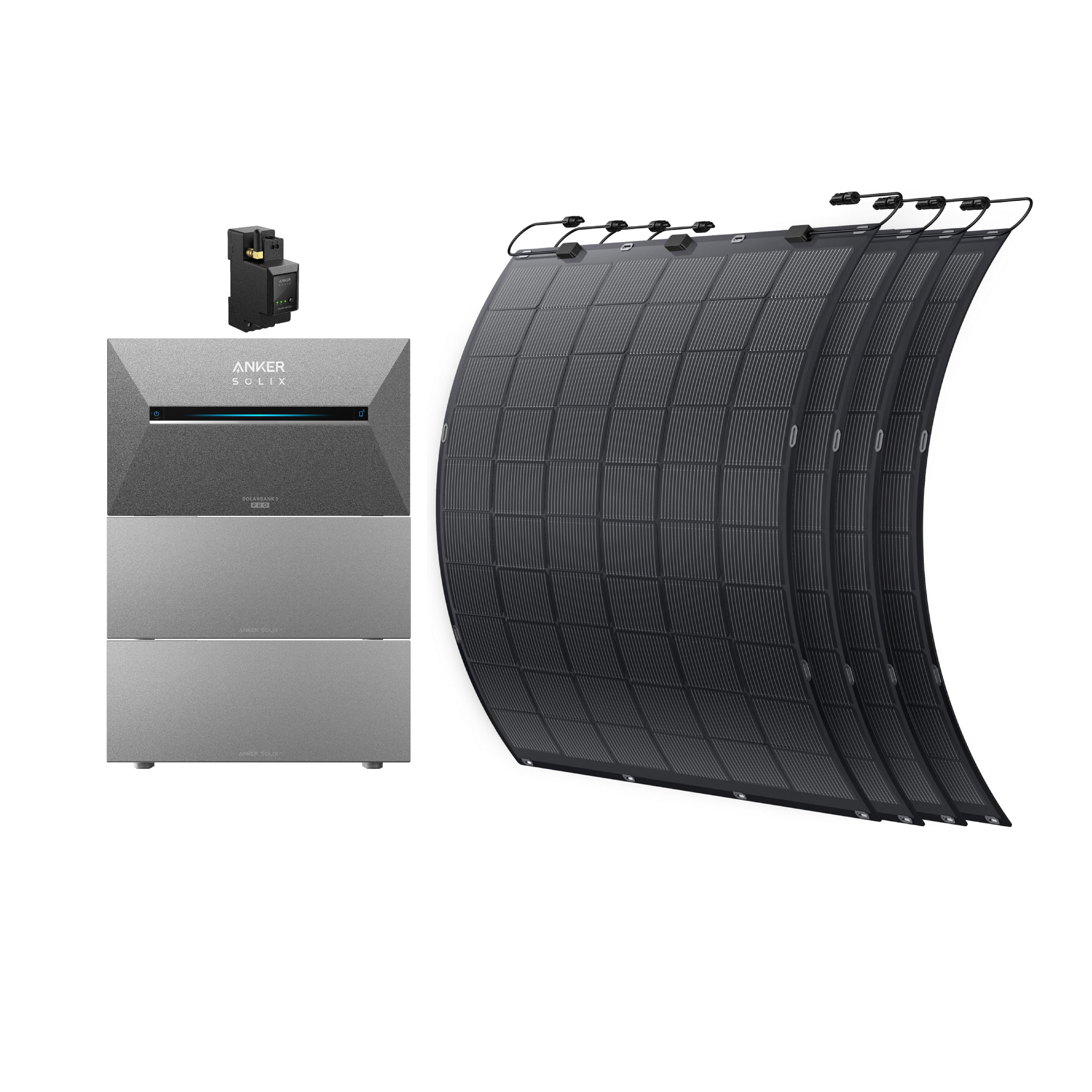 Kit fotovoltaic de balcon Anker SOLIX Solarbank 3 E2700 Pro+BP2700x2+FS20x4