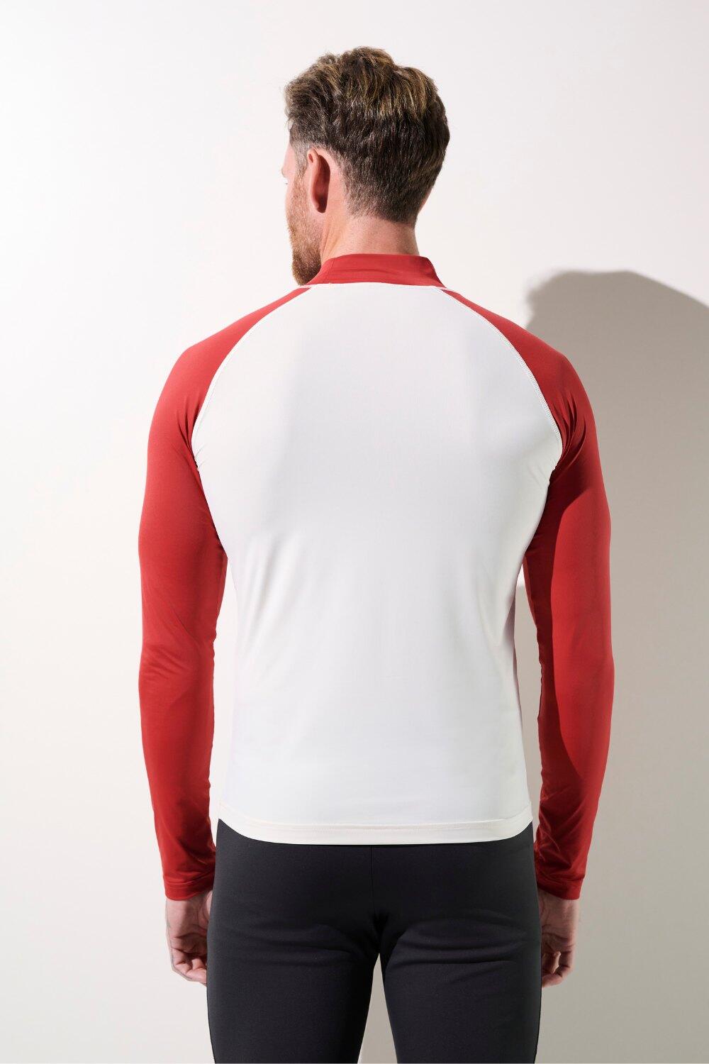T-shirt de bain anti-UV Homme Blanc/Rouge, Malibu, UPF 50+ 4/6