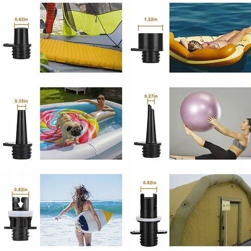 Pompa electrica auto SUP/caiac/barci gonflabile, LCD, 2 functii, 6 duze, 110 W