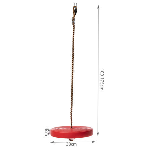 Leagan pentru copii, rotund, franghie reglabila 100-175 cm, 50 kg, 28 x 4 cm