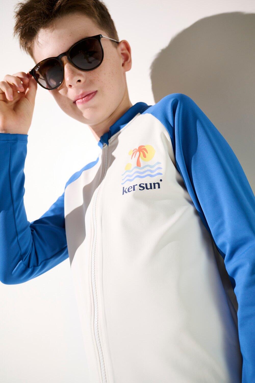 Veste de bain anti-UV Enfant (5-14 ans), Bleu, Fidji, UPF 50+ 3/7