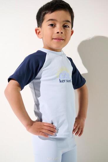 T-shirt de bain anti-UV manches courtes Enfant (2-4 ans) Bleu, Samoa