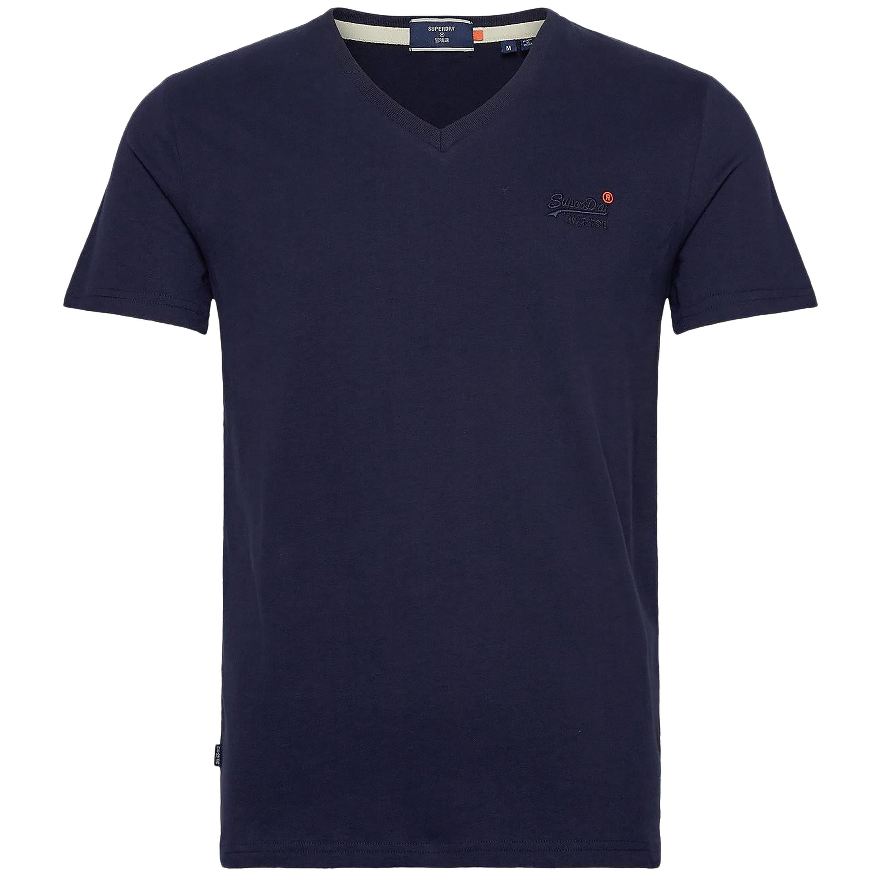 T-shirt classique à col Superdry V en coton bio 1/3