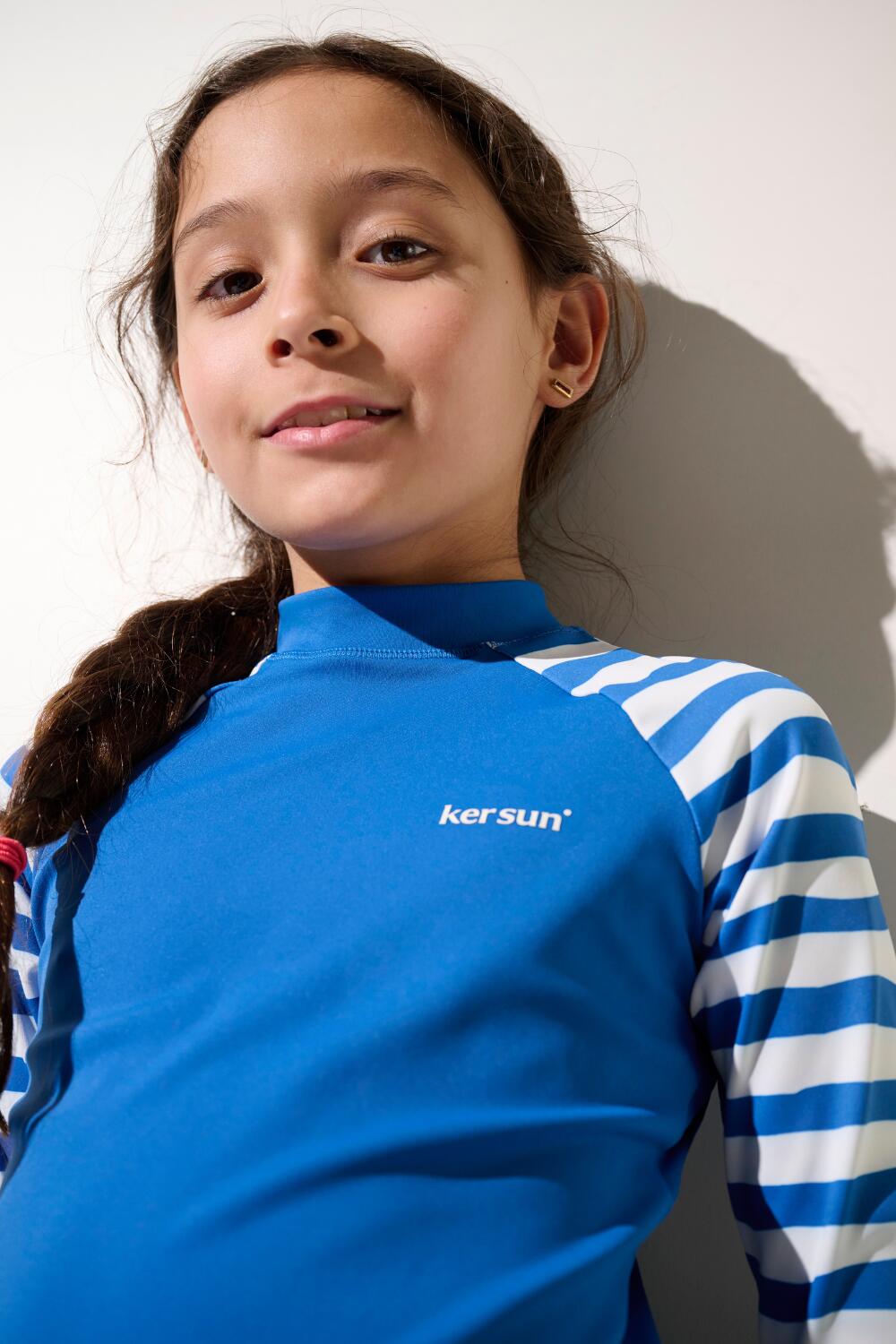T-shirt de bain manches longues anti-UV Fille (5-14 ans) Bleu, Pacific 2/7