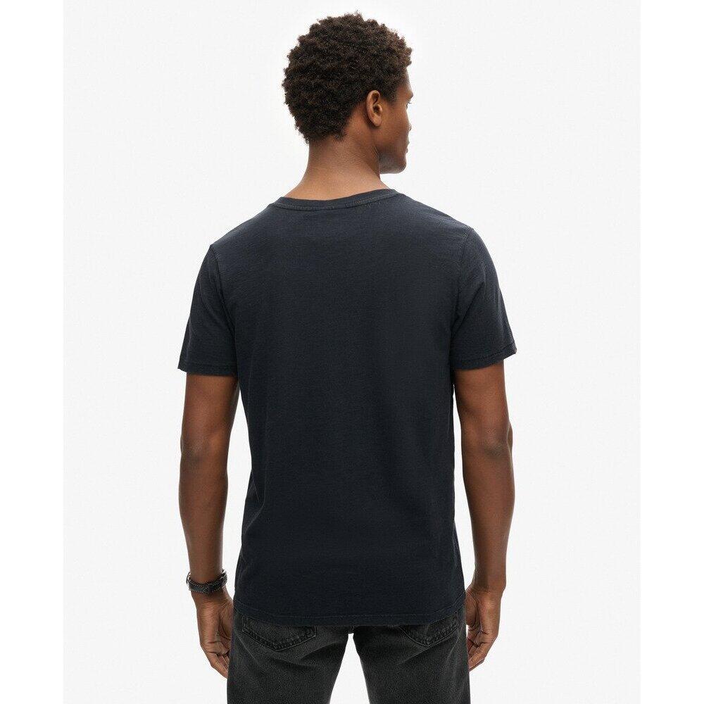 T-shirt con scollo a V in cotone slub a maniche corte 4/7