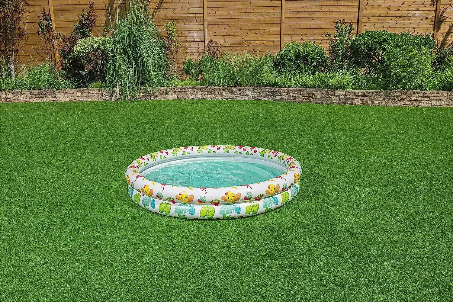 Set piscina gonflabila pentru copii, colac si minge, 122×20 cm, 137 L 7/7
