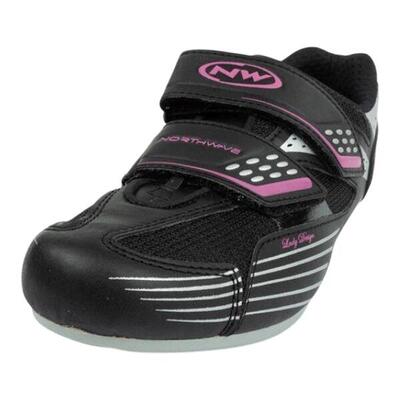 Dames moon fietsschoenen (zwart/roze)