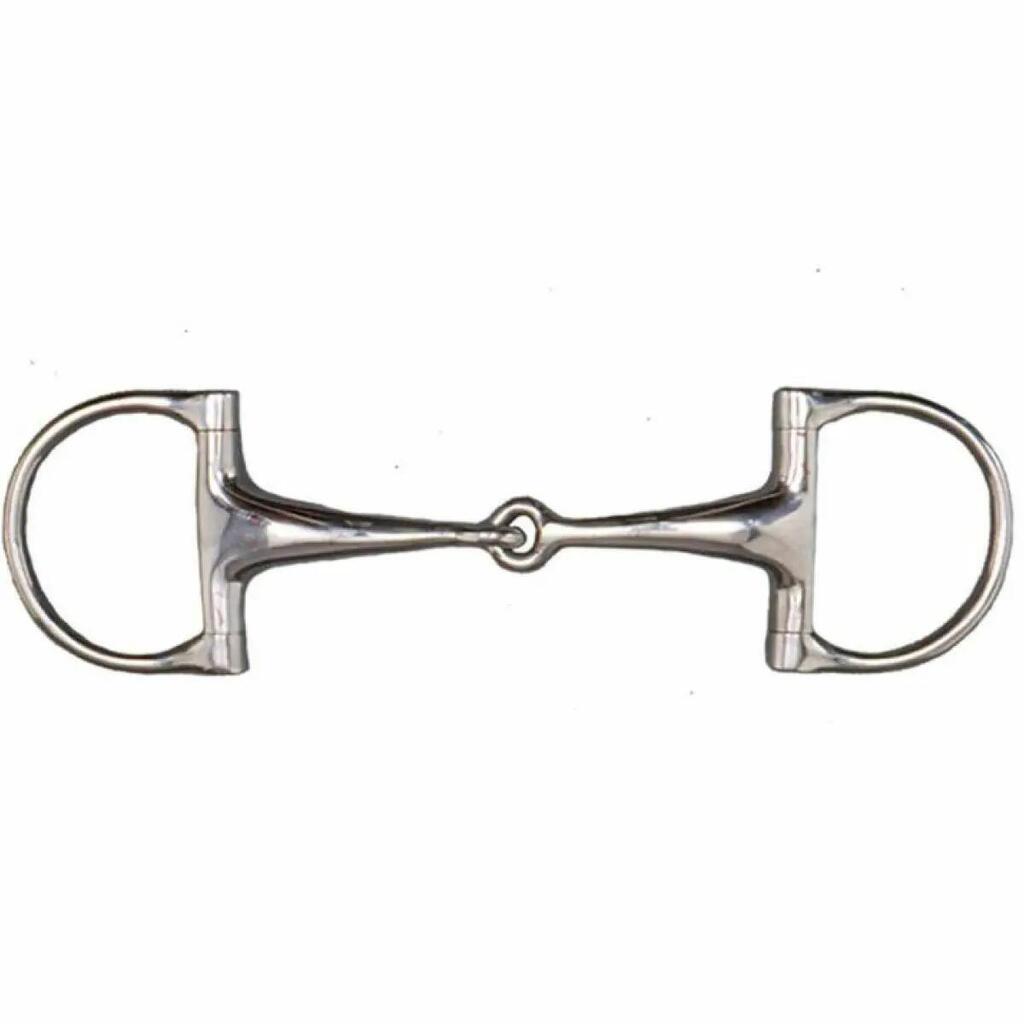 Stainless steel broken Verdun snaffle bit with large barrels Tattini