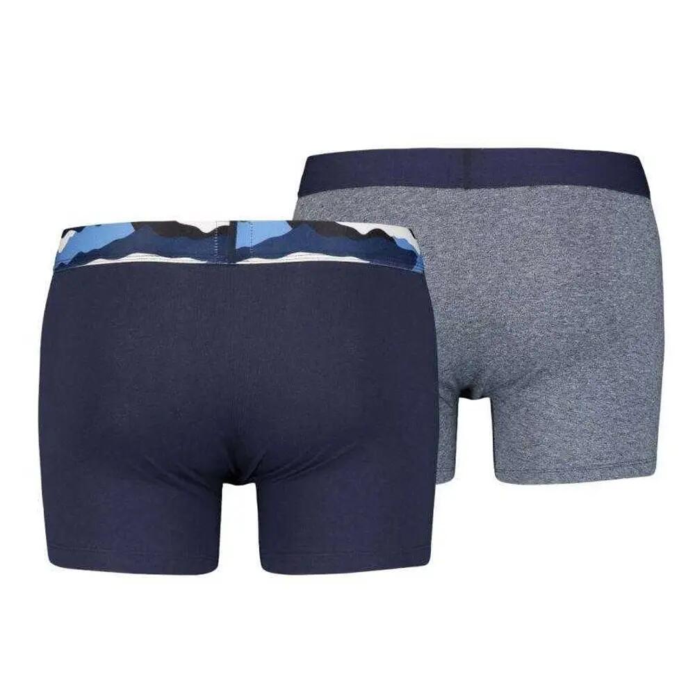 Boxers Motif/style Logo Homme (Bleu Marine / Gris) 2/2